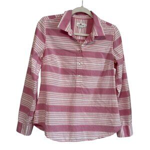 Vineyard Vines Womens Pink & White Striped Cotton Long Sleeve Shirt Size 8 GUC